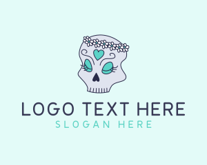 Female Floral Skull logo