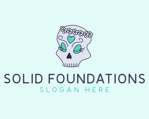 Female Floral Skull logo