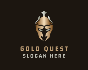 Gold Silver Gladiator Helmet logo design