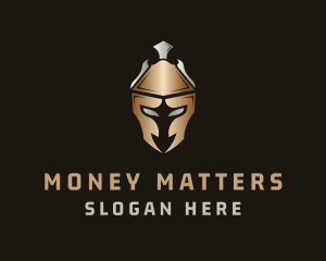 Gold Silver Gladiator Helmet logo