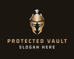 Gold Silver Gladiator Helmet logo design