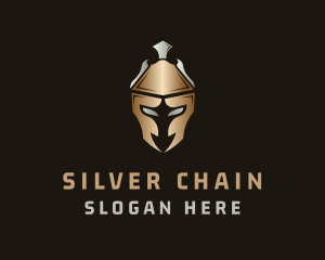 Gold Silver Gladiator Helmet logo design