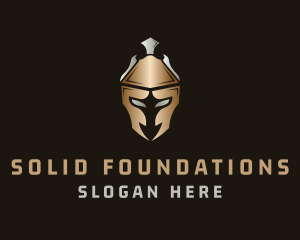 Gold Silver Gladiator Helmet logo