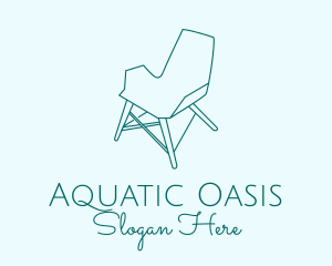 Blue Furniture Chair  logo design