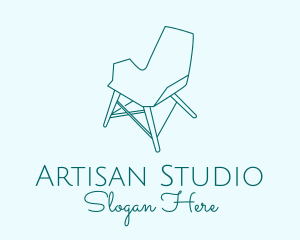 Blue Furniture Chair  logo design