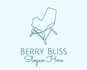 Blue Furniture Chair  logo design