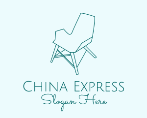 Blue Furniture Chair  logo design