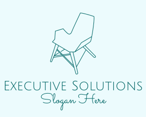 Blue Furniture Chair  logo design