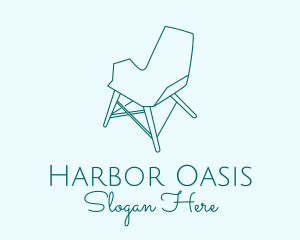 Blue Furniture Chair  logo design