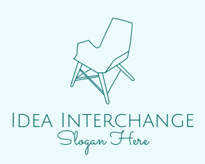 Blue Furniture Chair  logo design