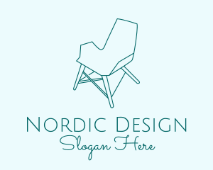 Blue Furniture Chair  logo design