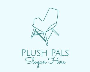 Blue Furniture Chair  logo design