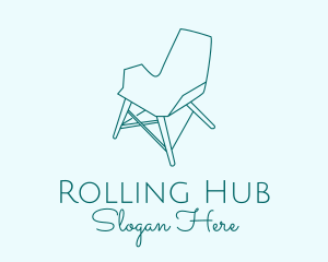 Blue Furniture Chair  logo design