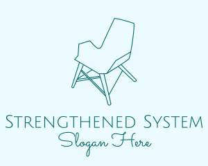 Blue Furniture Chair  logo design