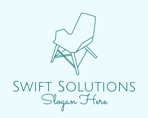 Blue Furniture Chair  logo design