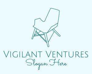 Blue Furniture Chair  logo design