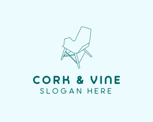 Blue Furniture Chair  logo design