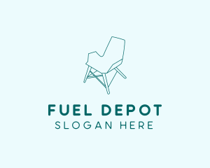 Blue Furniture Chair  logo design