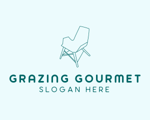 Blue Furniture Chair  logo design