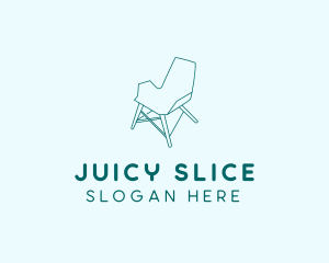 Blue Furniture Chair  logo design