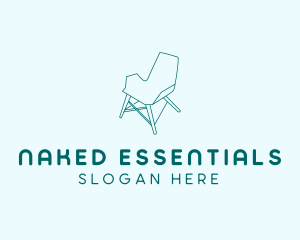 Blue Furniture Chair  logo design