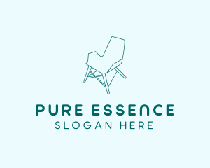 Blue Furniture Chair  logo design