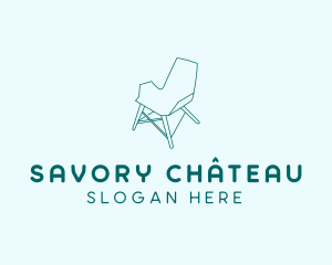 Blue Furniture Chair  logo design