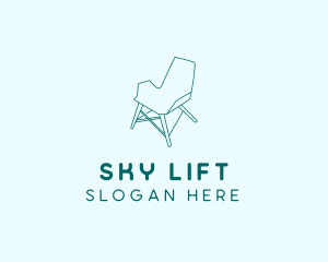 Blue Furniture Chair  logo design