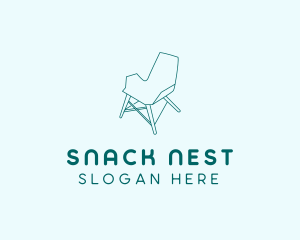 Blue Furniture Chair  logo design