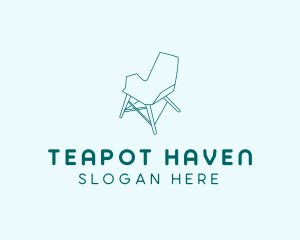 Blue Furniture Chair  logo design