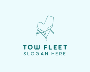 Blue Furniture Chair  logo design