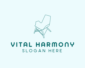 Blue Furniture Chair  logo design