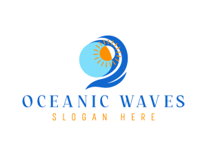 Beach Wave Sun logo design