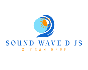 Beach Wave Sun logo design