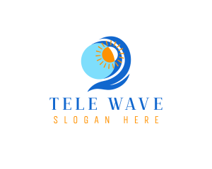 Beach Wave Sun logo design