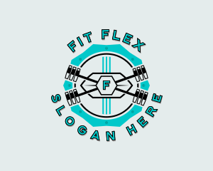 Barbell Fitness Weightlifting logo design