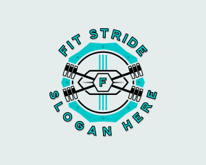 Barbell Fitness Weightlifting logo design