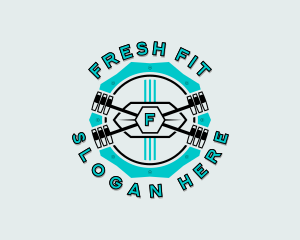 Barbell Fitness Weightlifting logo design