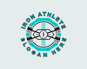 Barbell Fitness Weightlifting logo design