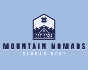 Navigation Compass Mountain logo design