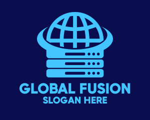 Blue Global Server logo design