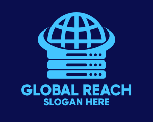 Blue Global Server logo design