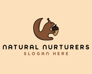 Acorn Squirrel Animal  logo design