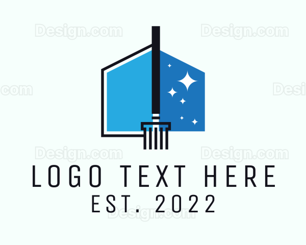 Blue House Cleaner Logo