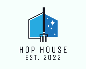 Blue House Cleaner logo design