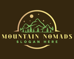 Mountain Night Camping logo design