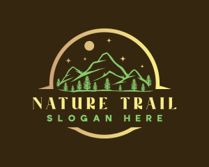 Mountain Night Camping logo design