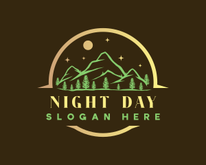 Mountain Night Camping logo design