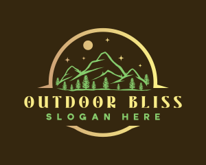 Mountain Night Camping logo design