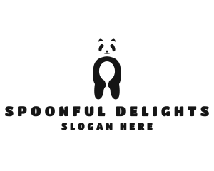 Panda Bear Spoon  logo design